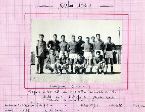 Calvi 1961 - L'équipe de football du 1er BPC, match contre l'équipe de la Marine Anglaise, escadre de passage en Corse